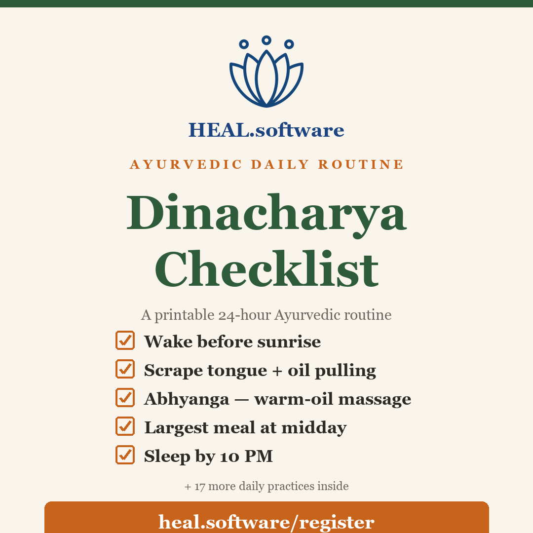 Preview of the Dinacharya checklist PDF